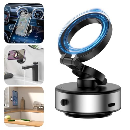 KOQ Electric Vacuum Magnetic Phone Mount, 360 Rotatable Silver-upgraded version