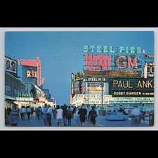 Vintage Atlantic City New Jersey Postcard 1958 Posted Amusement Park Scenic View