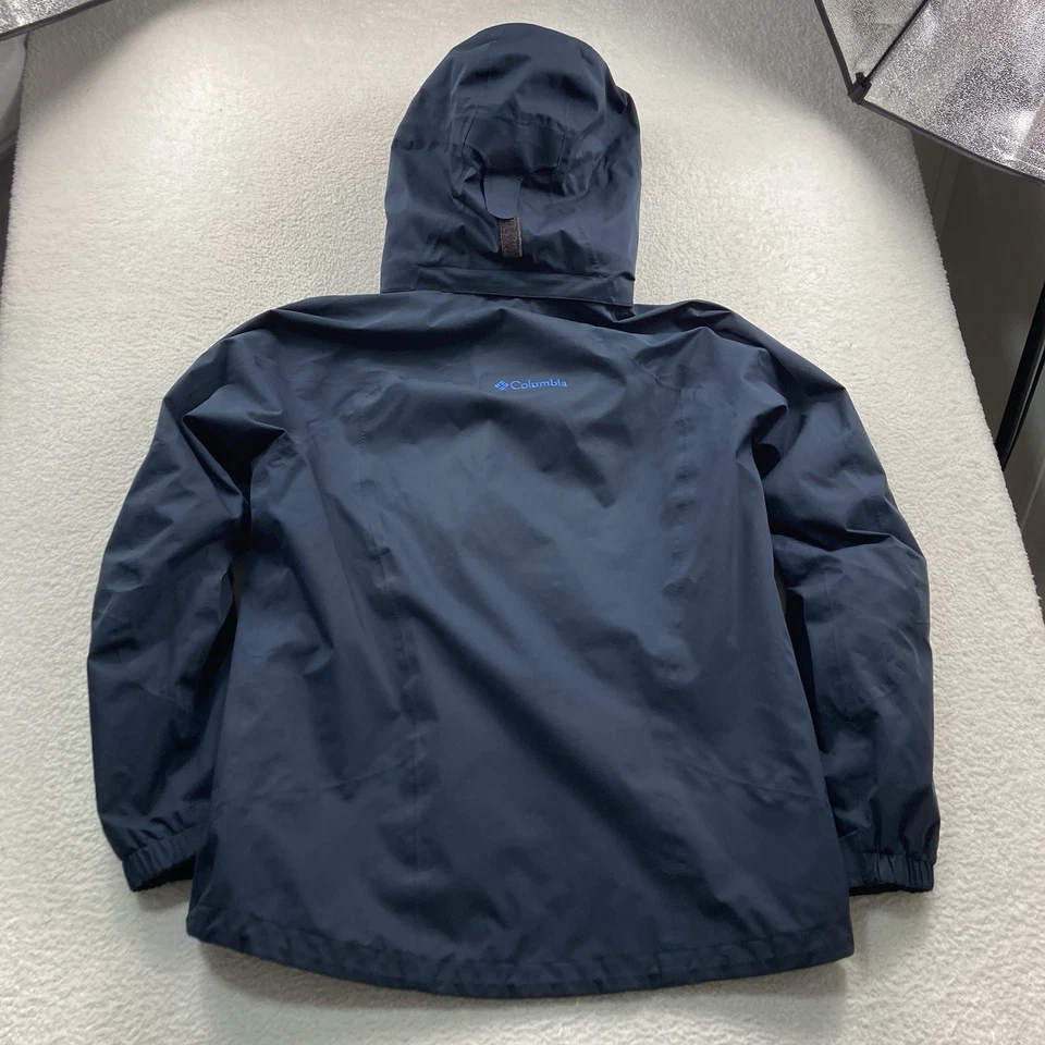 Columbia Interchange Chaqueta Abrigo Para Hombre XL Azul Omni Seco Impermeable Con Capucha Cremallera Foto 2 de 4