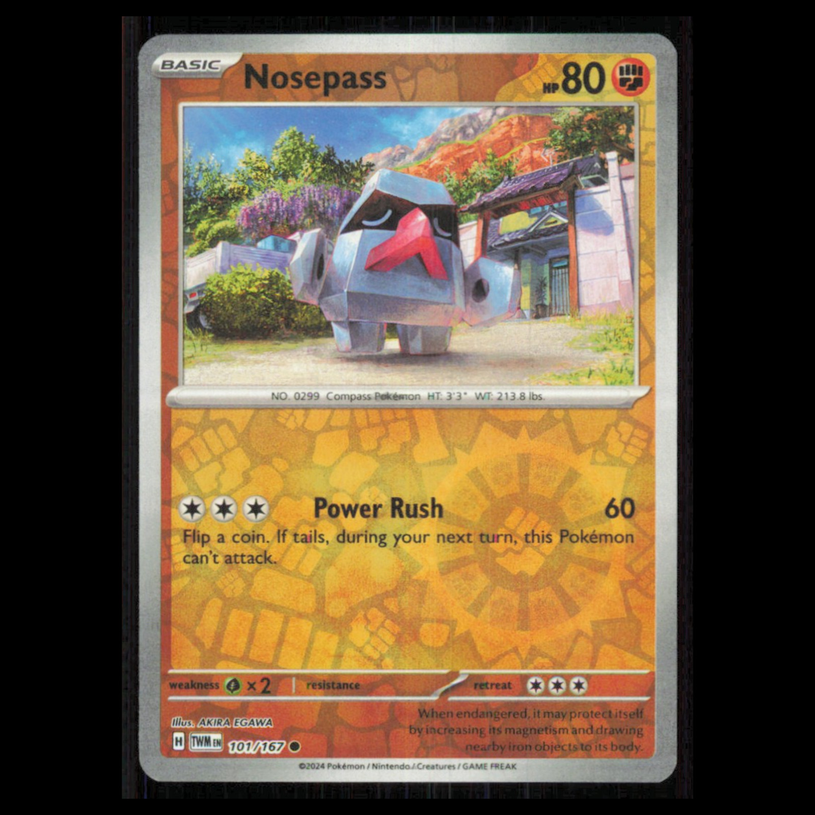 Nosepass #101 2024 Scarlet - Violet Series - Twilight Masquerade Common Pokemon