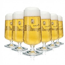 6x Bitburger Glas 0,1l Pokal Tulpe Gl&auml;ser Gastro Bier Tasting Pils Brauerei Bar
