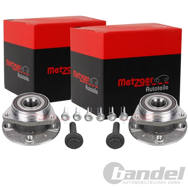 2X Metzger RADLAGER-SATZ Vorne Hinten Passend FÜR Audi A3 Q2 R8 TT Cupra-image