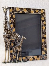 Giraffe Photo Frame w/ Genuine Austrian Crystals Mosaic Mother Baby 4x6 Safari