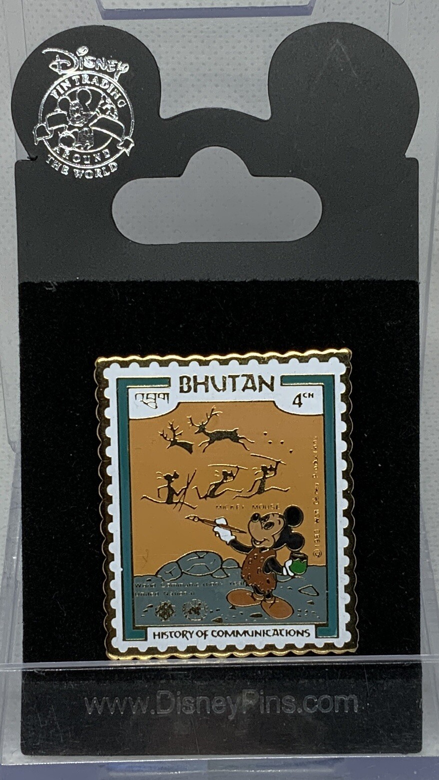Disney Postage Stamp Bhutan History Of Communications Mickey Pin