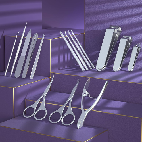 Manicure Set 15 in 1 Stainless Steel Nail Clippers Set, Nail Manicure Kit,Toenai - Bild 2 von 12