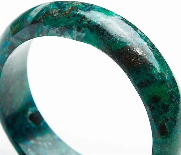 Genuine Green Natural Malachite Chrysocolla Gemstone Fashion Bangle Inner Diamet - Image 4 of 4