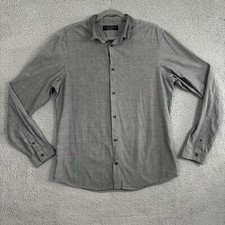 Allsaints Mens Gray Long Sleeve Button Up Shirt/ Size Large
