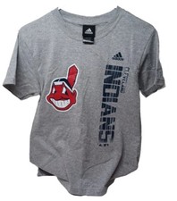 CLEVELAND INDIANS T-Shirt Youth Med 10/12 MLB Chief Wahoo Adidas R.I.P. CHIEF
