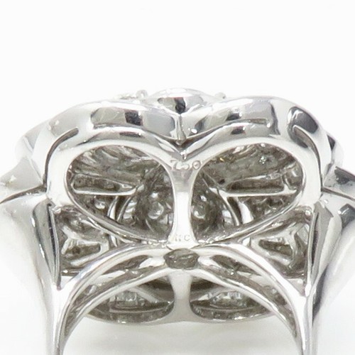 NYJEWEL Large 18k White Gold 6ct Diamond Floral Ring - Picture 6 of 7