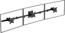 Triple Monitor Wall Mount for 17-32" Screens, Adjustable Arm, Black