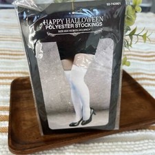 Over the Knee Thigh High Stockings Socks / Cosplay  Solid White