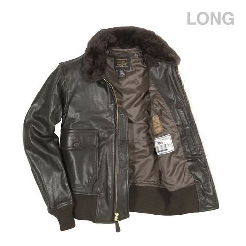 COCKPIT USA U.S. Navy Issue Mil Spec G-1 Jacket Brown (Long) USA Made Z2108L - Picture 2 of 13