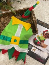 Santa's Little Helper Elf Dog Costume Size S 