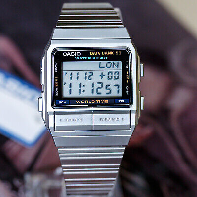 Casio DB520A-1AV Men's 50 Page Databank Telememo Watch New | eBay