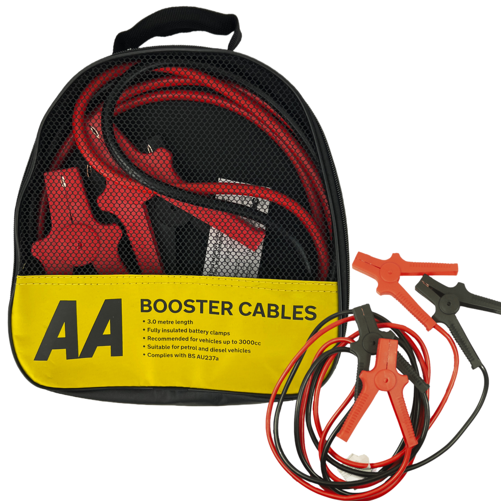 AA Insulated Booster Cables 3m / Jump Leads AA4550 / For Petrol/Diesel - Image 3