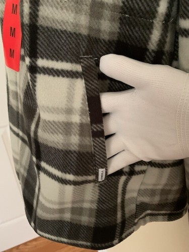 NWT O'Neill Shirt Jacket Black Gray Plaid Flannel Hooded Zipper - Size Medium - Picture 3 of 6