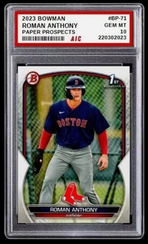 2023 Roman Anthony 1st Bowman Rookie Card #BP-71 Boston Red Sox MINT Graded 10
