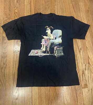 Vintage Wallace & Gromit Cartoon Cotton Black All Size Unisex Tee