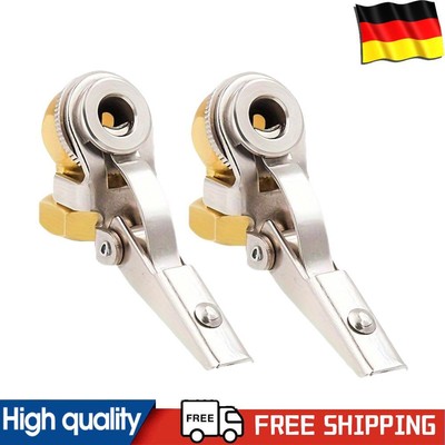 2Pcs Car Air Pump Adapter Zinc Alloy 1/4 Inch Car Tire Inflator Valve Connector
