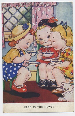 here is the news! Vintage Raphael Tuck Kinder Postkarte H18