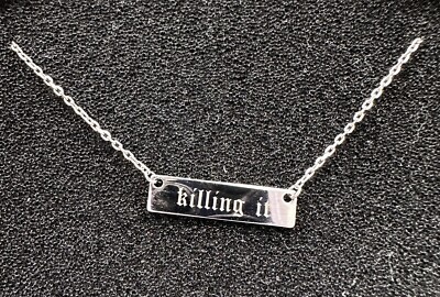 Kette  Juwelkerze  Silber 925  NEU  Anhänger Schrift   Killing it   Dagi Bee