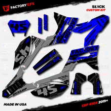Gray & Blue Slick Racing Graphics kit fits Honda Crf450X 19-25 Crf 450X 450