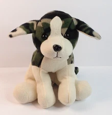 Hugfun Puppy Dog Plush Stuffed Animal Fleece Camo Material Sitting Camouflage