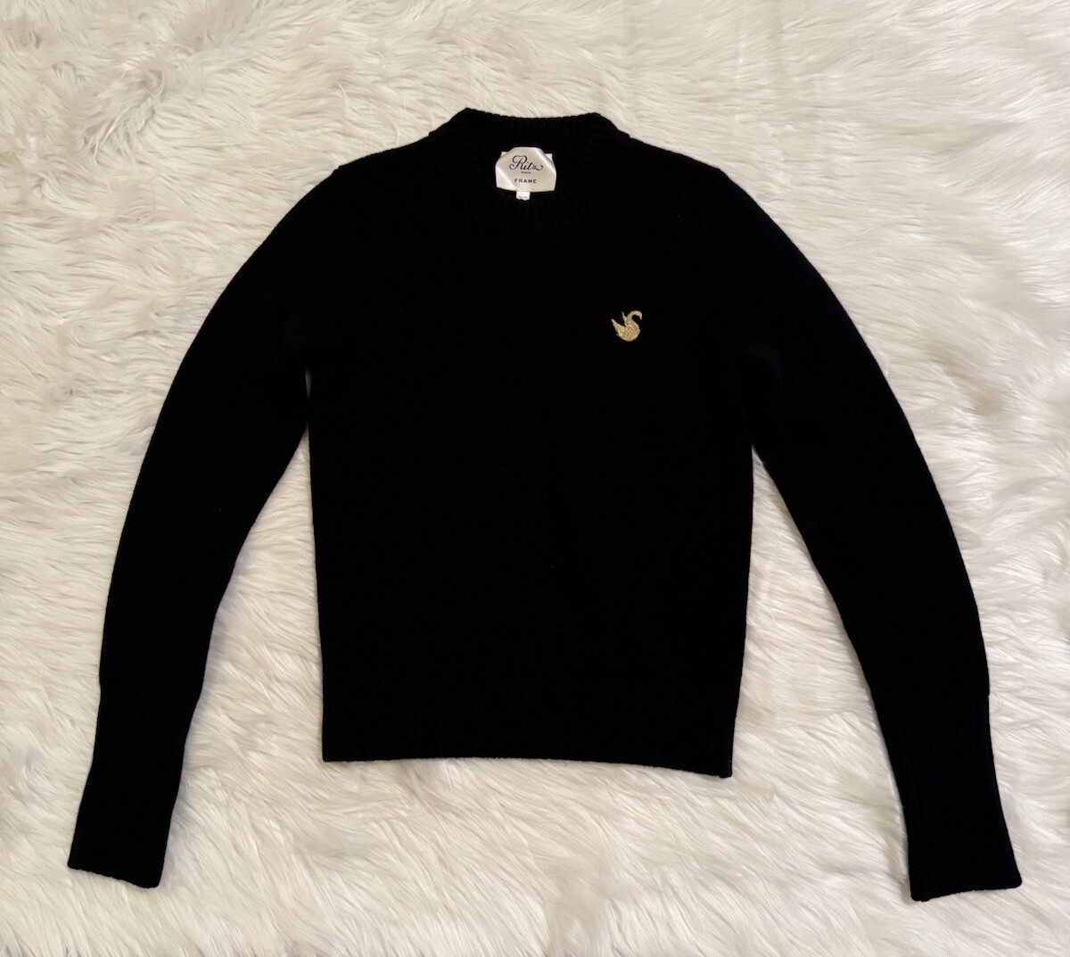 Frame x Ritz Paris Cashmere Swan Sweater Knit Black XS | eBay