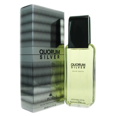 QUORUM SILVER BY PUIG SA 3.4OZ EAU DE TOILETTE ALCOHOL OF VEGETAL 80% VOL