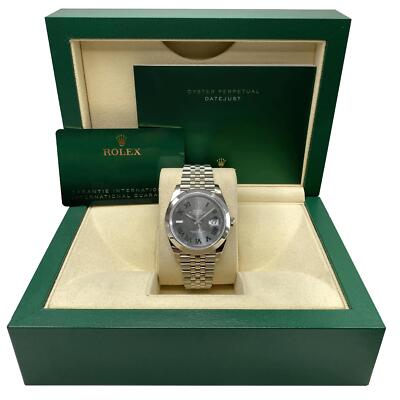 Rolex Datejust 126300 Jubiläum Stahl Wimbledon Zifferblatt Automatische Uhr B&p