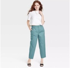 A New Day Women's High-Rise Tapered Ankle Chino Pants Size M Blue Tempest