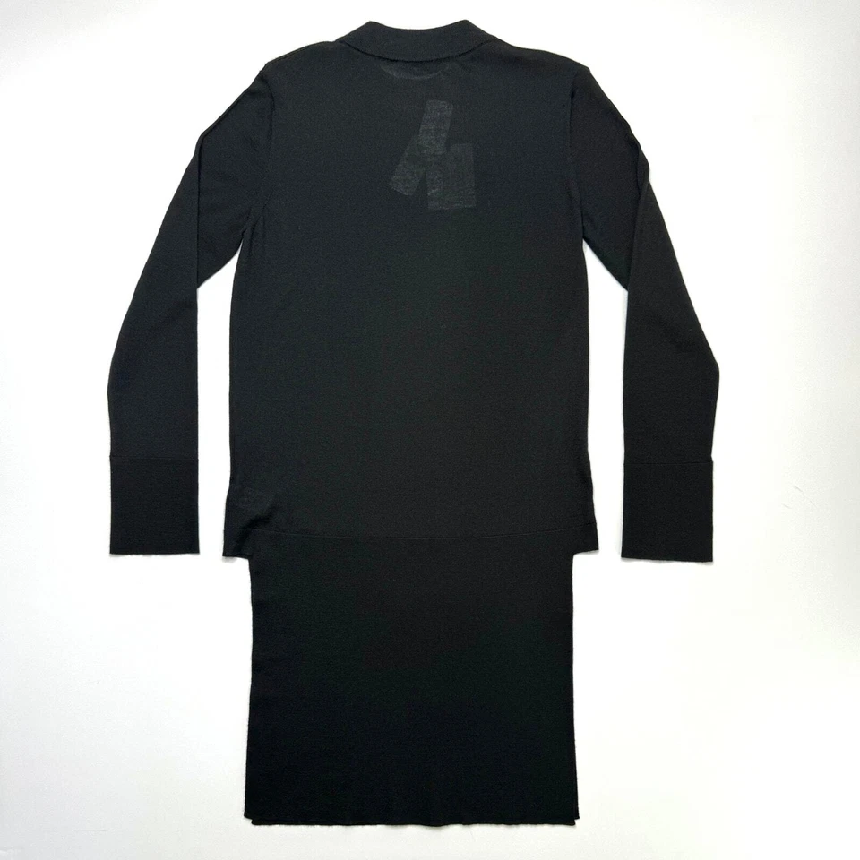 NUEVO CON ETIQUETAS $1690 Vestido Suéter Túnica Cachemira Negra Agnona Talla M Foto 2 de 4