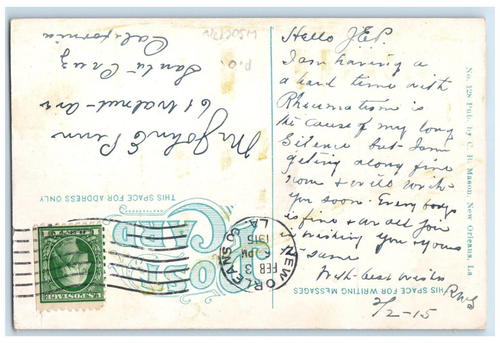 1915 The Post Office Building Street View New Orleans Louisiana LA Postcard - 第 3/3 張圖片