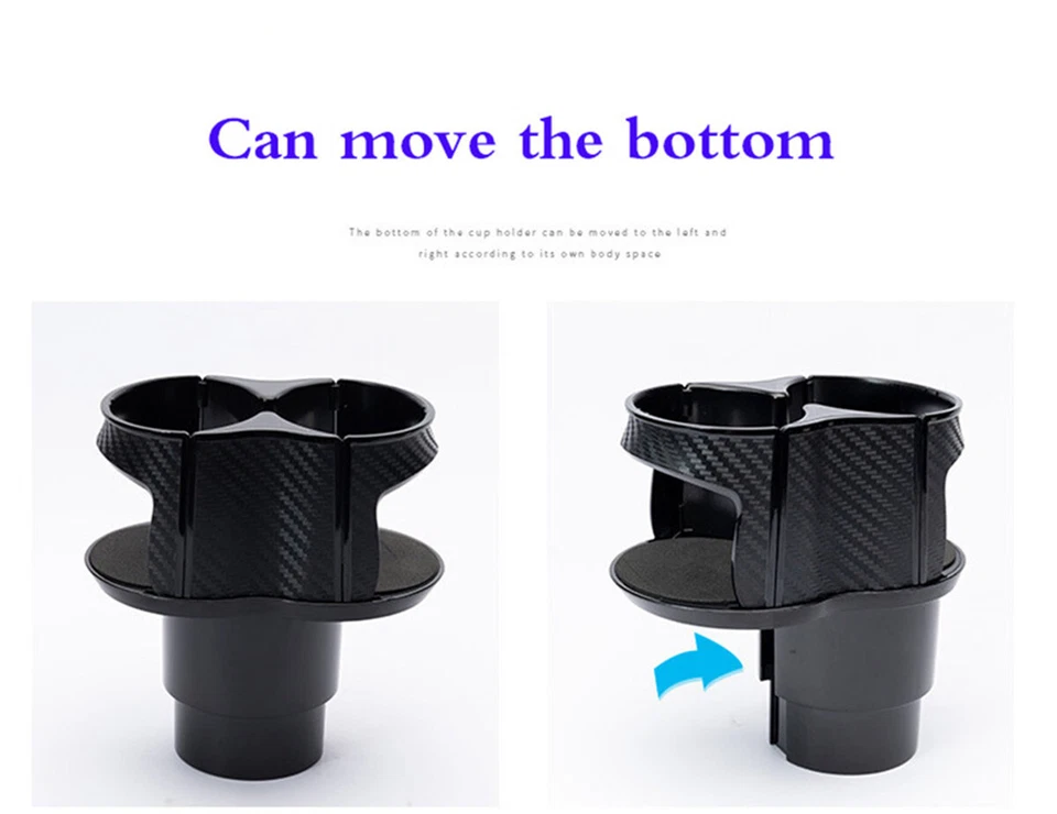 Nuevo Portabotellas Taza Patrón Fibra de Carbono para Montaje Consola Central Coche Foto 2 de 4