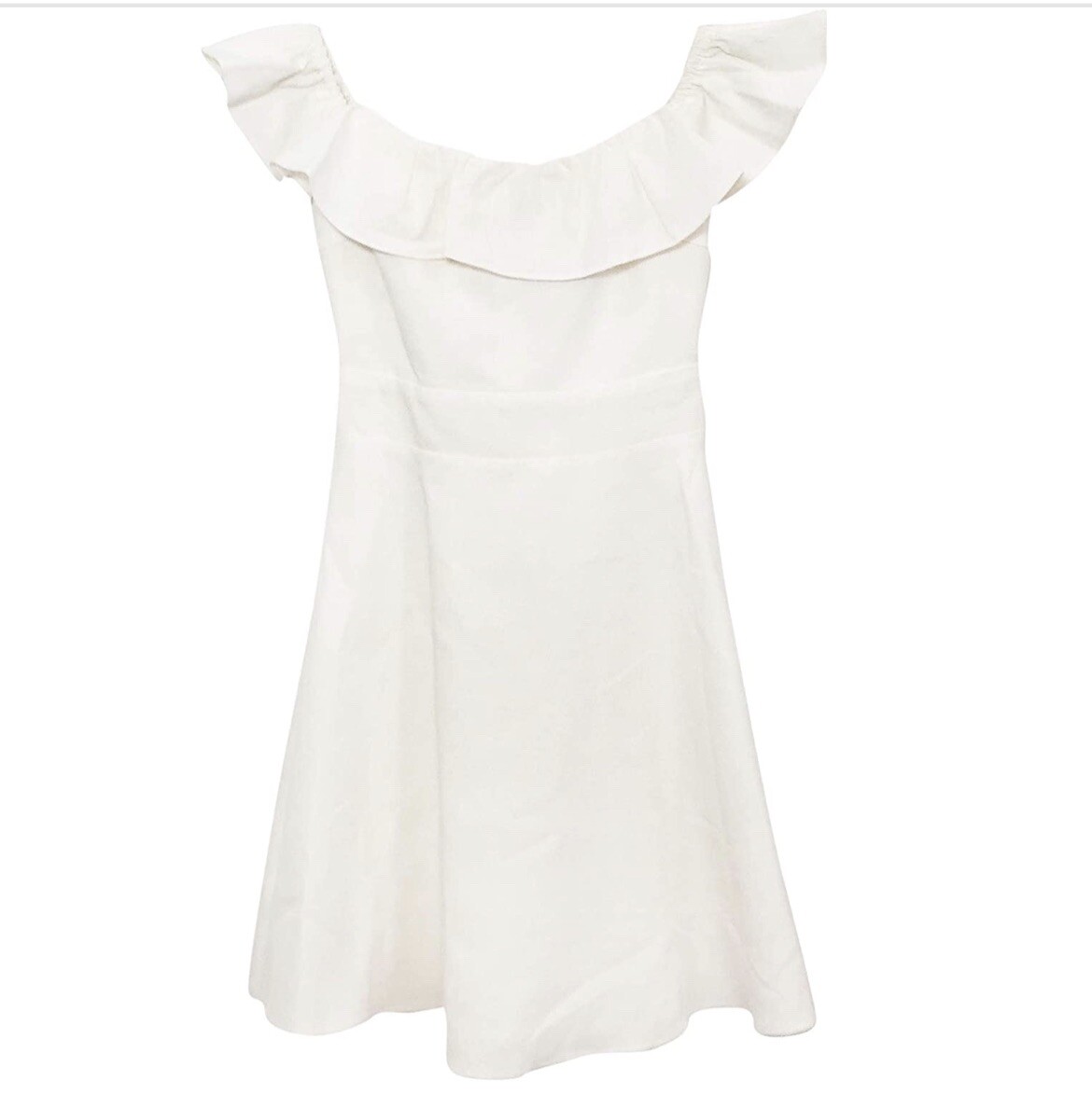 NWT Zara White Linen Sundress Short Off Shoulder Ruffle Tie Waist Dress - XL | eBay NWT Zara White Linen Sundress Short Off Shoulder Ruffle Tie Waist Dress - XL | eBay