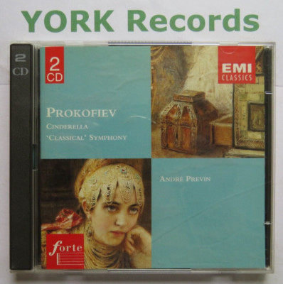 PROKOFIEV - Cinderella / Symphony No 1 PREVIN London Symp Orch - Ex 2 CD Set EMI