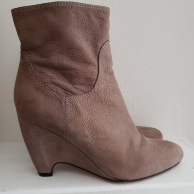 Corso Como Taupe Leather Booties Size 7.5 Wedge