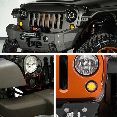 For Jeep Wrangler JK JKU 2007-2018 Front LED Turn Signal Lights Blinkers Parking - Bild 11 von 12