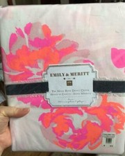 Pottery Barn Neon Roses Duvet Cover Twin Emily Merritt Floral No Shams Teen New.