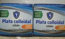 2 Pack Jabón Plata Coloidal Nano Zinc Contrarresta el 99.9% de Bacteria y Virus 