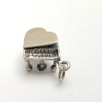 Vintage Sterling Silver Baby Grand Piano Charm Pendant, Instrument Pianist