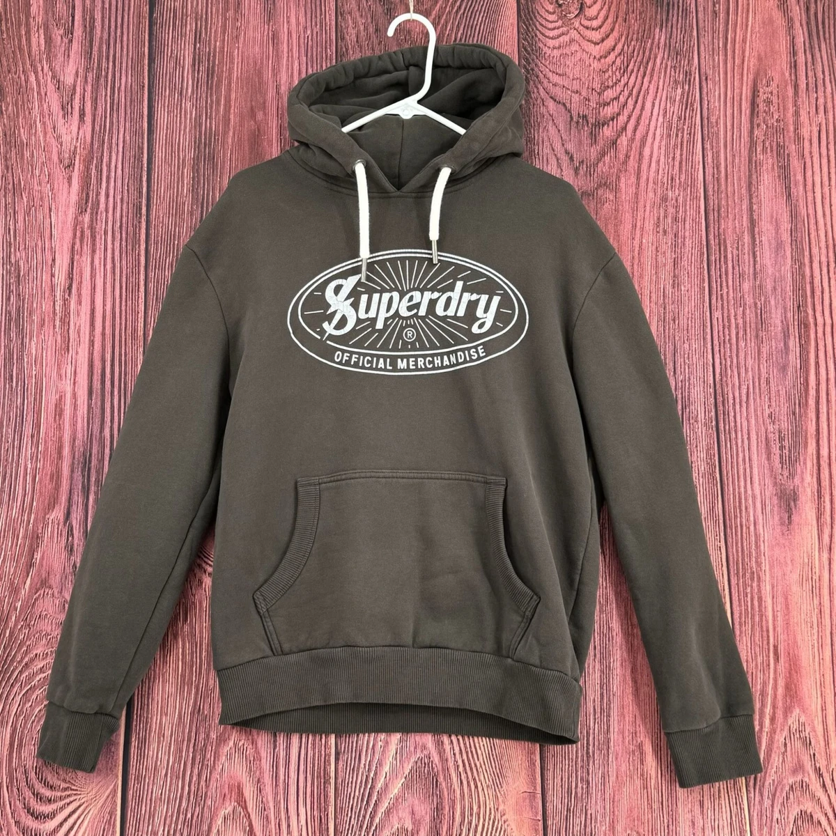 Superdry Vintage Lightning Logo Hoodie Sweatshirt Men s Size M Brown M2012124A