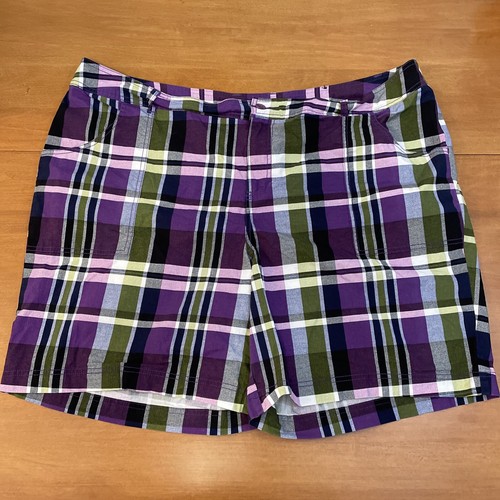 Lane Bryant Plaid Purple Shorts Womens 