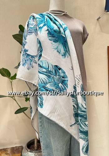 Sally Cashmere & Silk Wrap Scarf Tulips Print Large Triangle Shawl 190cm * 90cm - Picture 12 of 46
