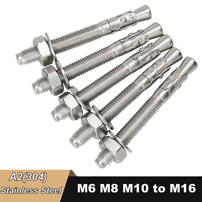 Throughbolt Fixings Through Anchor Wedge Bolts Brick Wall Masonry Concrete Stone
