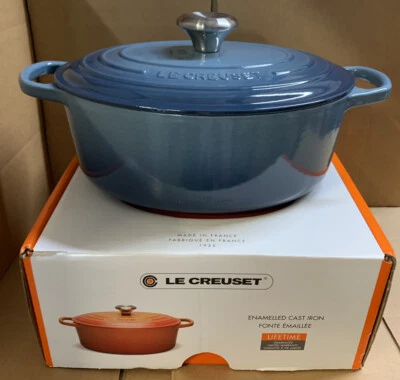 Le Creuset Signature Cast Iron 27cm Oval Casserole - Marine (New In Box)