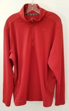 Nike Mens 1/4 Zip LS Pullover Shirt Top Training Dri-Fit Red Sz XL Extra Large