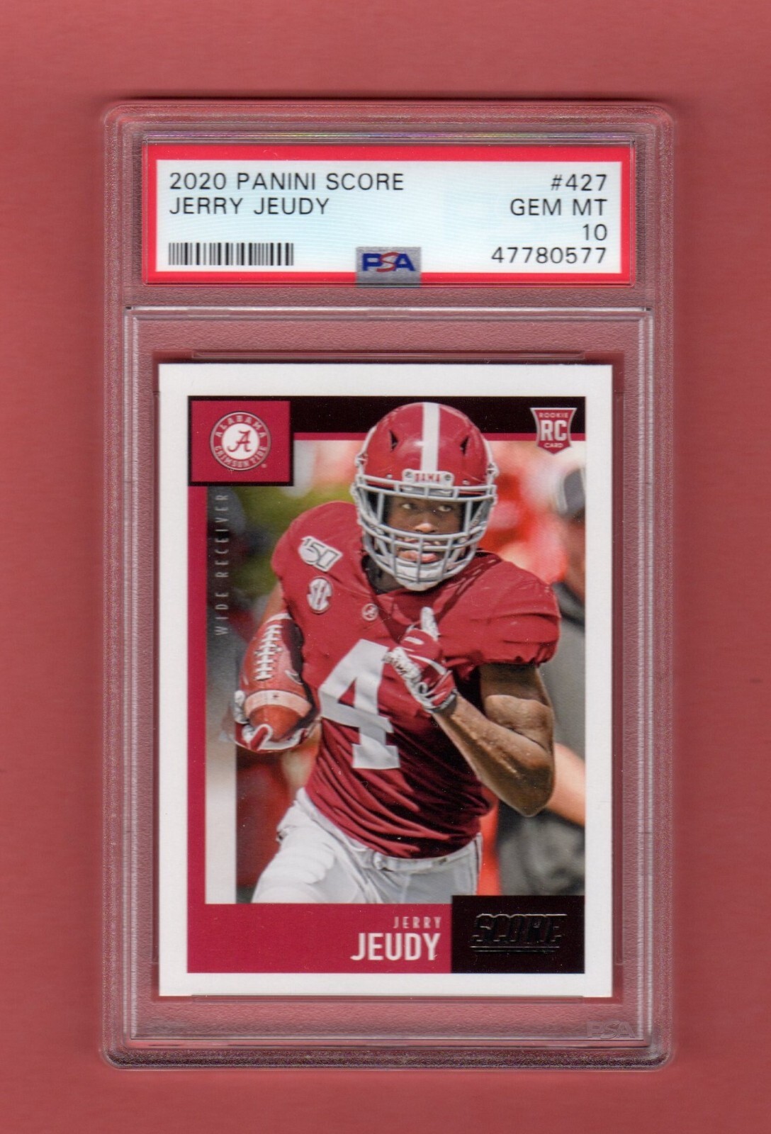 JERRY JEUDY 2020 PANINI SCORE ROOKIE RC # 427 PSA 10 GEM MINT ALABAMA BRONCOS