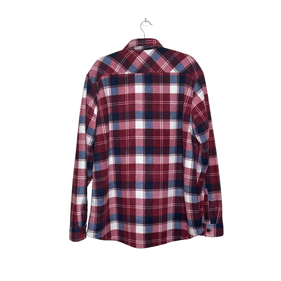 Berkley Jensen Rojo Blanco Sherpa Forrado Camisa Franela Chaqueta Talla XL Foto 2 de 4
