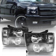 For 2007-2013 Chevy Silverado1500 2005hd 2x Black Housing Clear Corner Headlight For 2007-2013 Chevy Silverado1500 2005hd 2x Black Housing Clear Corner Headlight